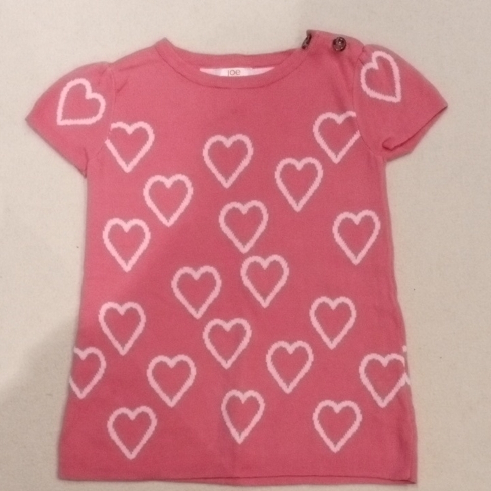 Pink Heart Pattern Kids Shirt